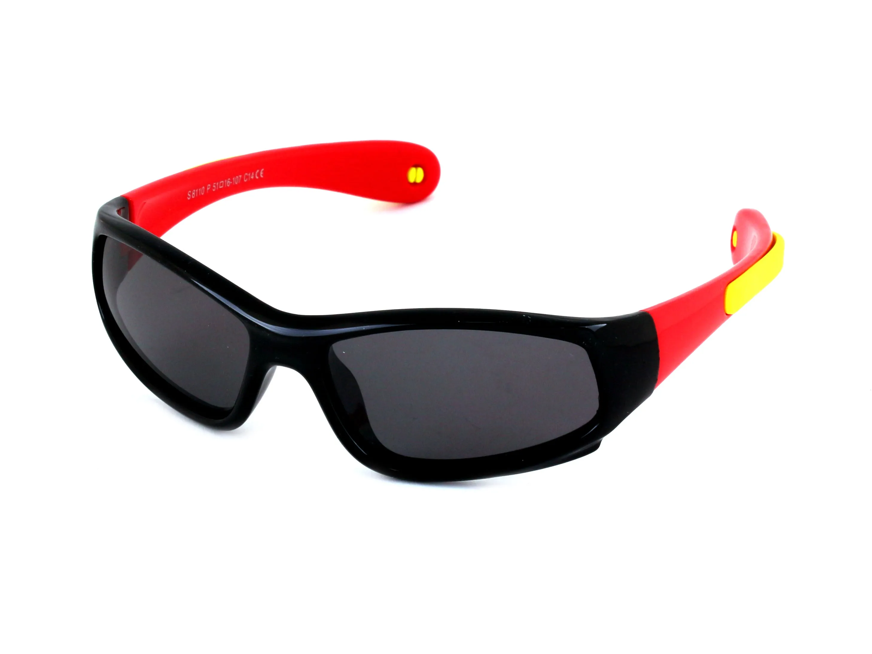 EXIT Bambino OCCH. SOLE BAMB. PLAST. S8110 C.14 NERO-ROSSO/FUMO *3P Occhiali da sole bambino Plastica Nero Grigio Maschera Polarizzata