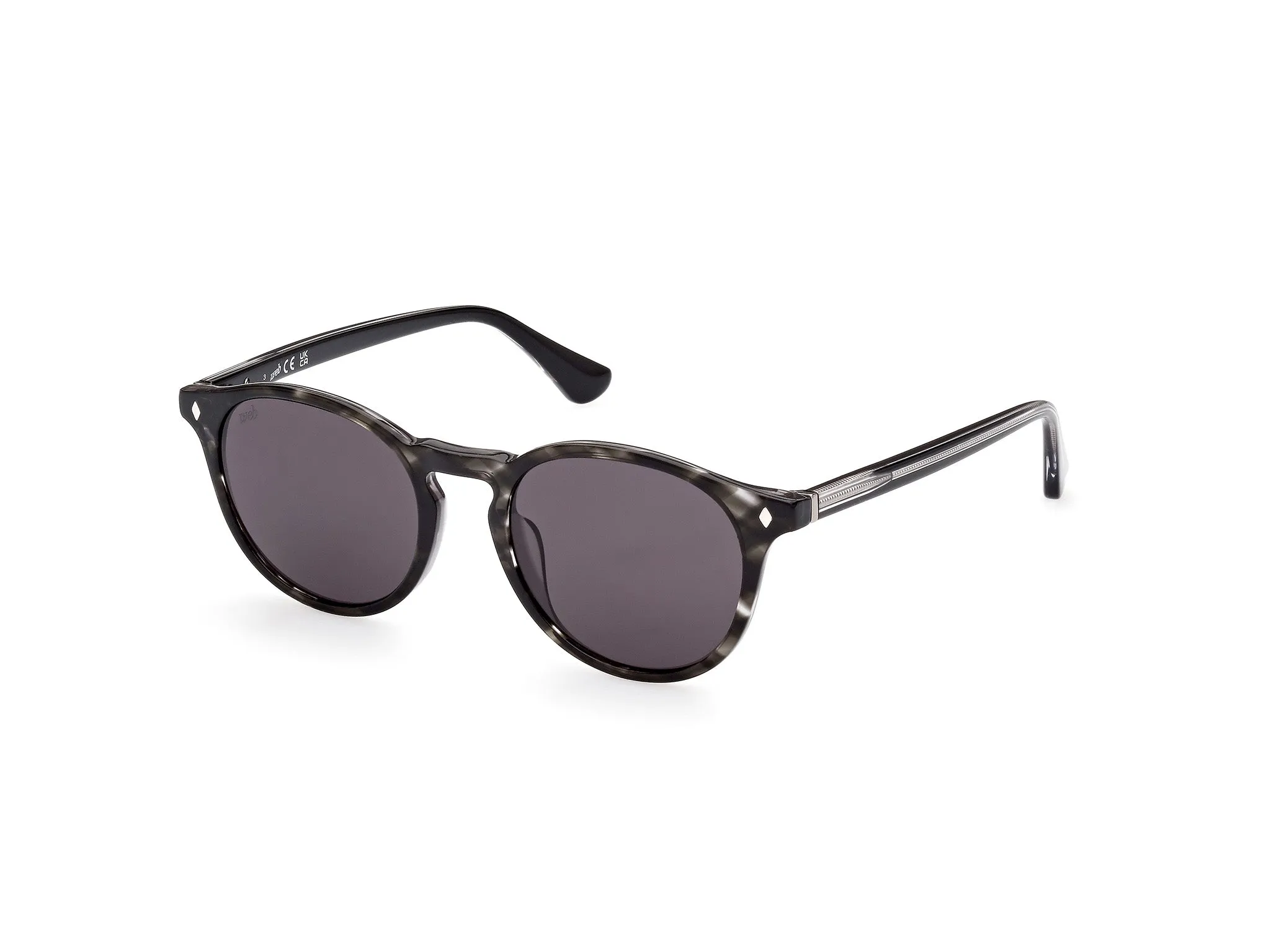 Web WE0328 05A Occhiali da sole Acetato Nero Grigio Rotonda Normale
