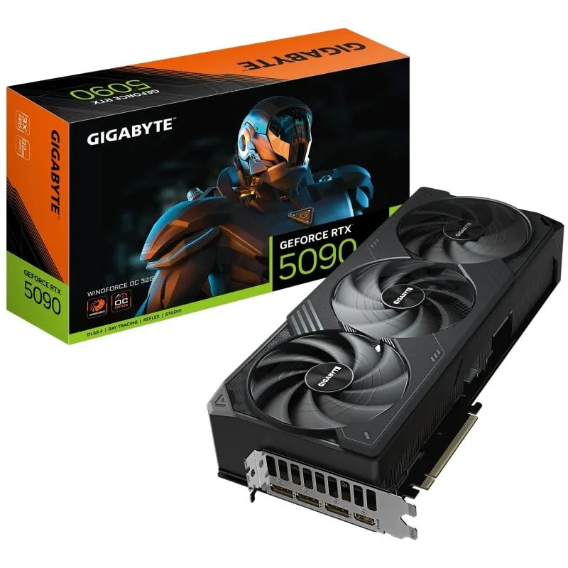 Scheda grafica Gigabyte GeForce RTX 5090 WINDFORCE OC da 32 GB GDDR7 Reflex 2 RTX AI DLSS4