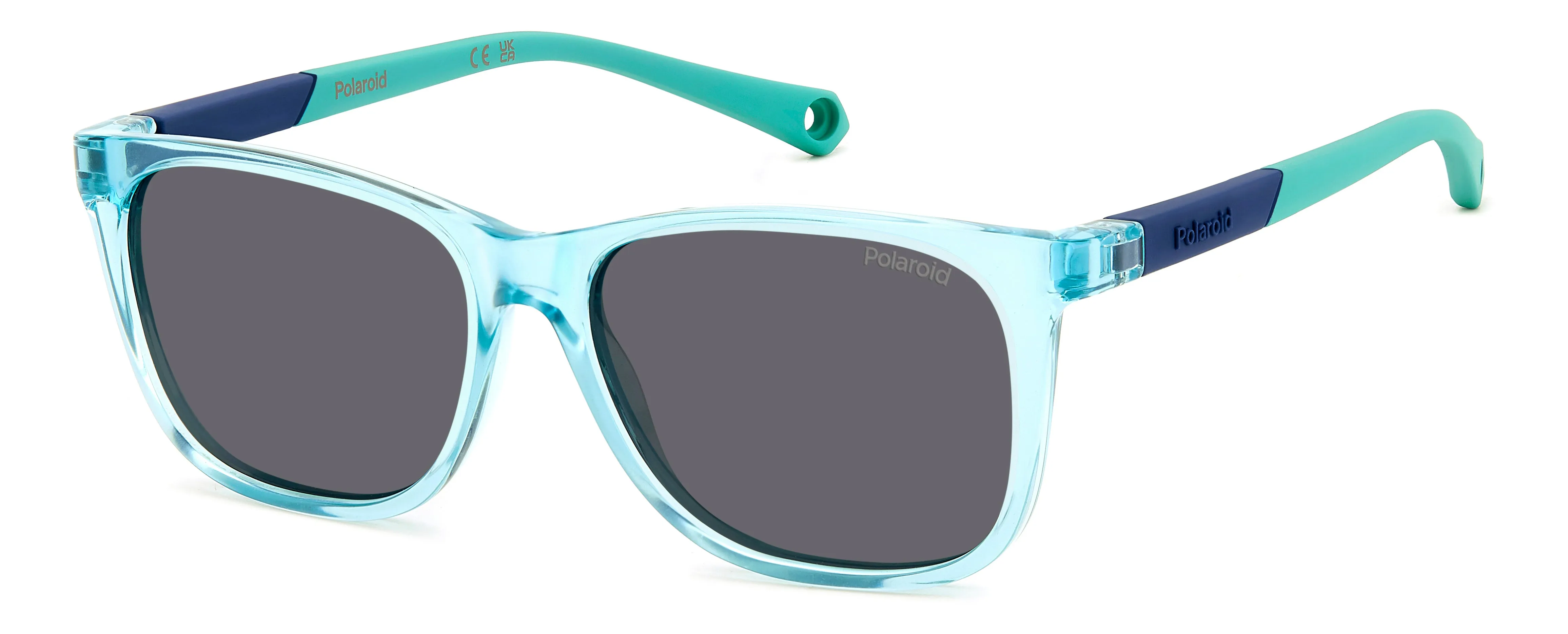 Polaroid PLD 8058/S MVU/M9 Occhiali da sole bambino Plastica Azzurro Grigio Squadrata Polarizzata