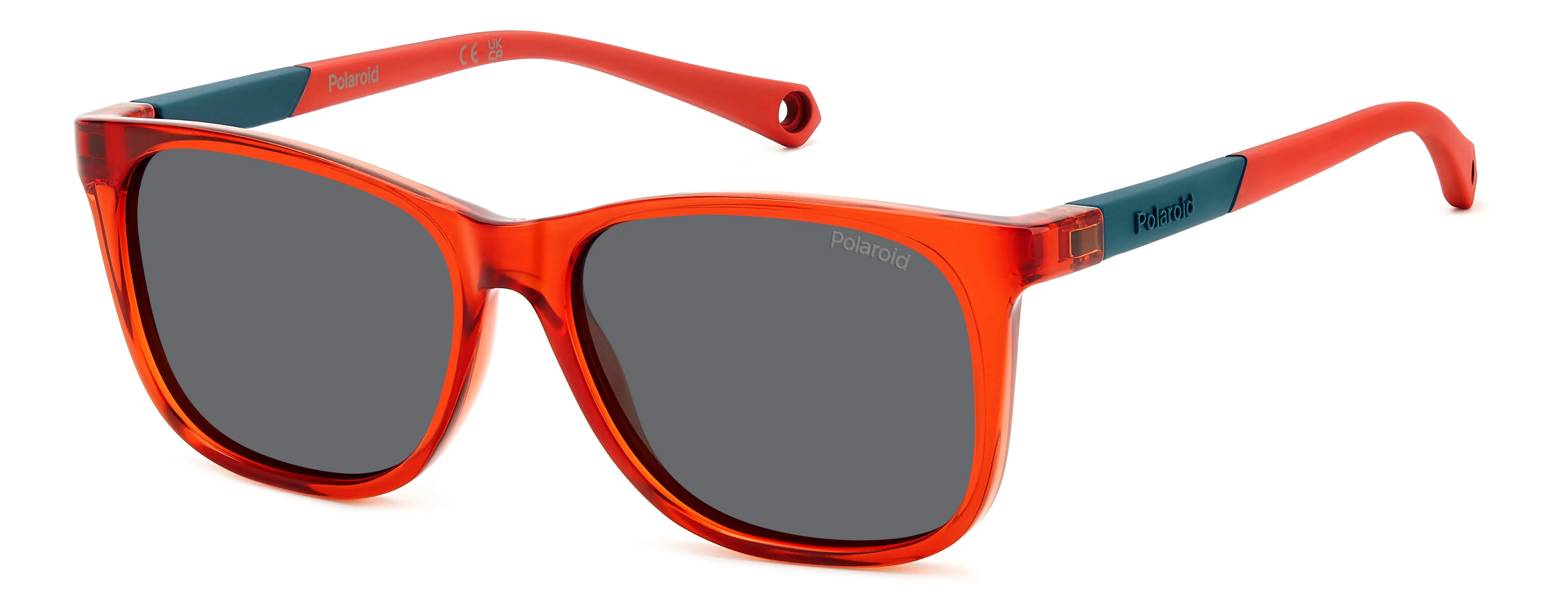 Polaroid PLD 8058/S C9A/M9 Occhiali da sole bambino Plastica Rosso Grigio Squadrata Polarizzata