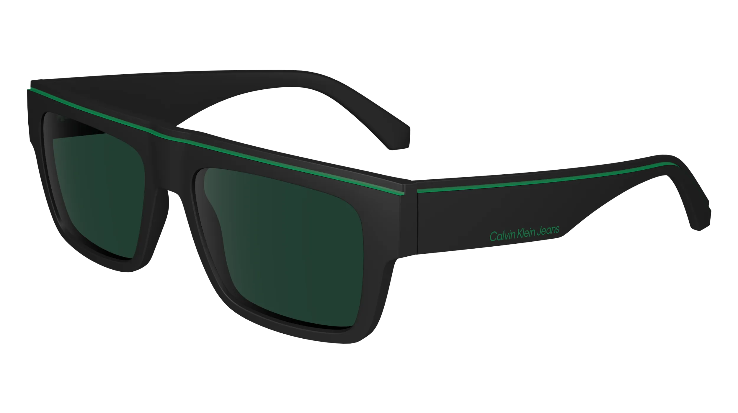 Calvin Klein CKJ24603S 002 Occhiali da sole Bio-iniettato Nero Verde Squadrata Normale