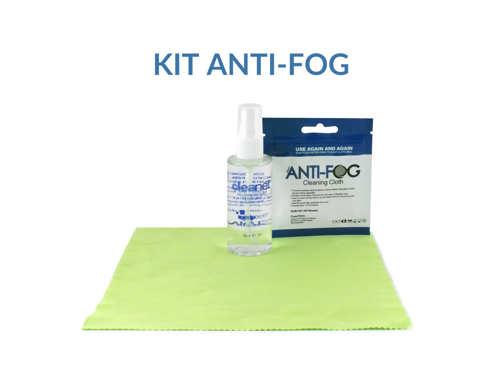 Clamar Unisex KIT ANTI-FOG Spray per occhiali