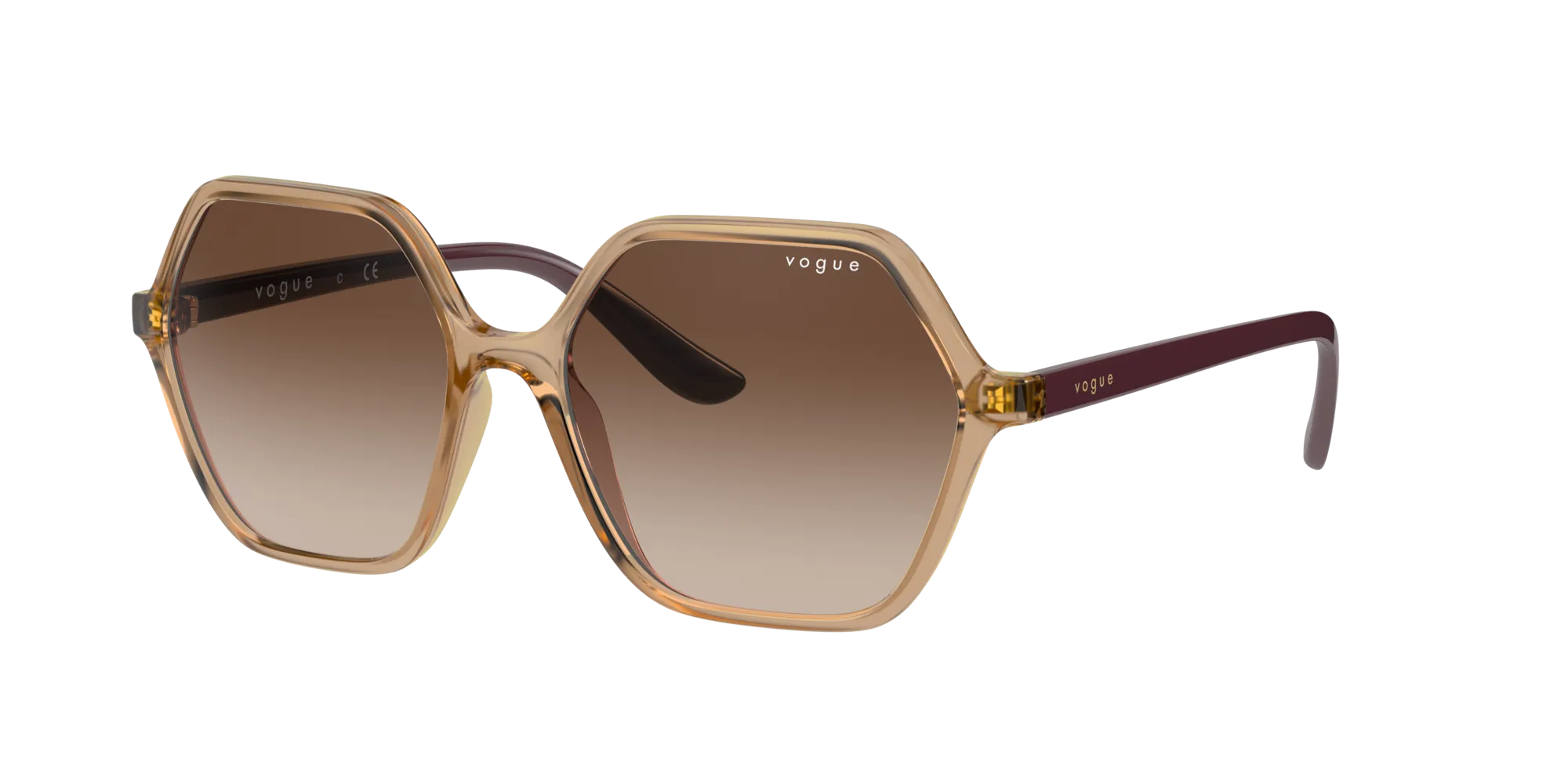 VOGUE EYEWEAR VO5361S 282613 Occhiali da sole Iniettato Marrone Marrone Squadrata Normale Sfumato