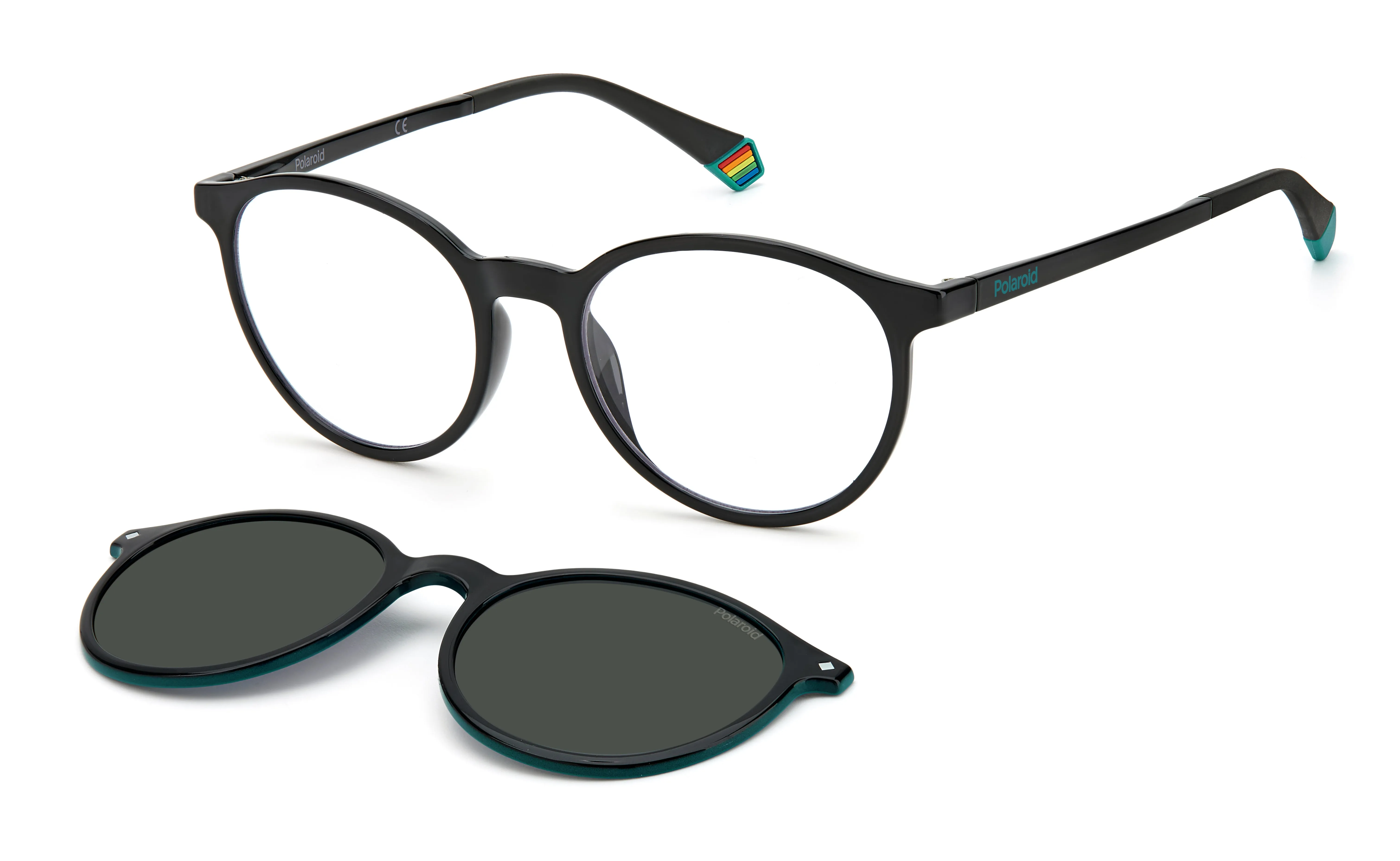 Polaroid PLD 6137/CS 807/M9 Occhiali da sole Plastica Nero Grigio Rotonda Polarizzata