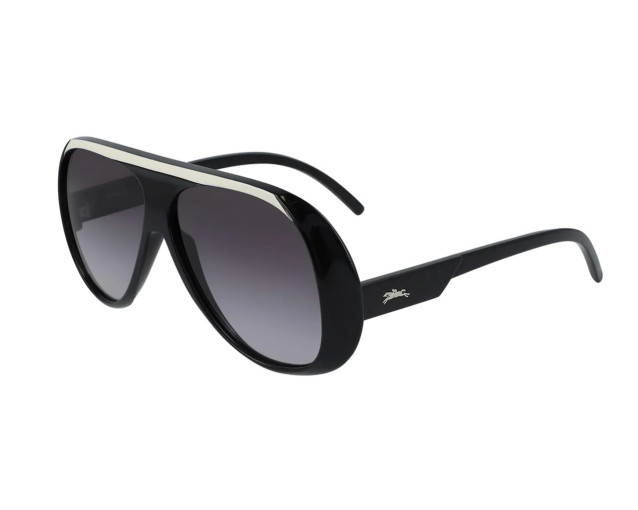 LONGCHAMP LO664S 43468 001 Occhiali da sole Plastica Nero Grigio Pilot Normale Sfumato