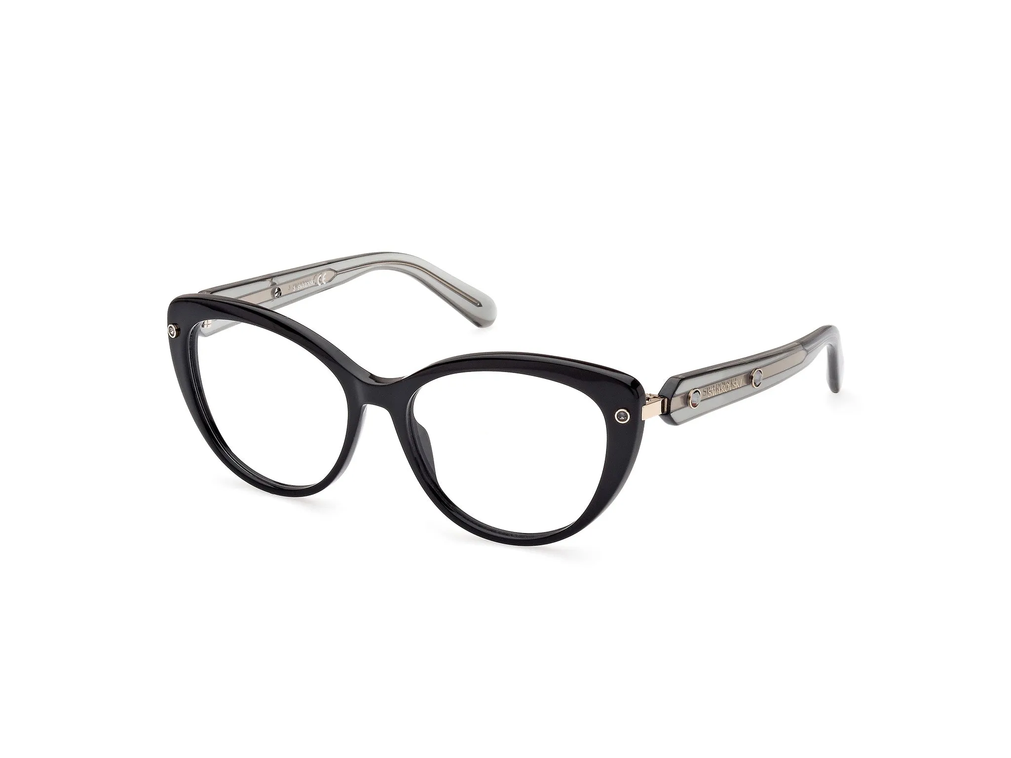 Swarovski SK5477 001 Montature da vista outlet Acetato Nero Cat Eye Normale
