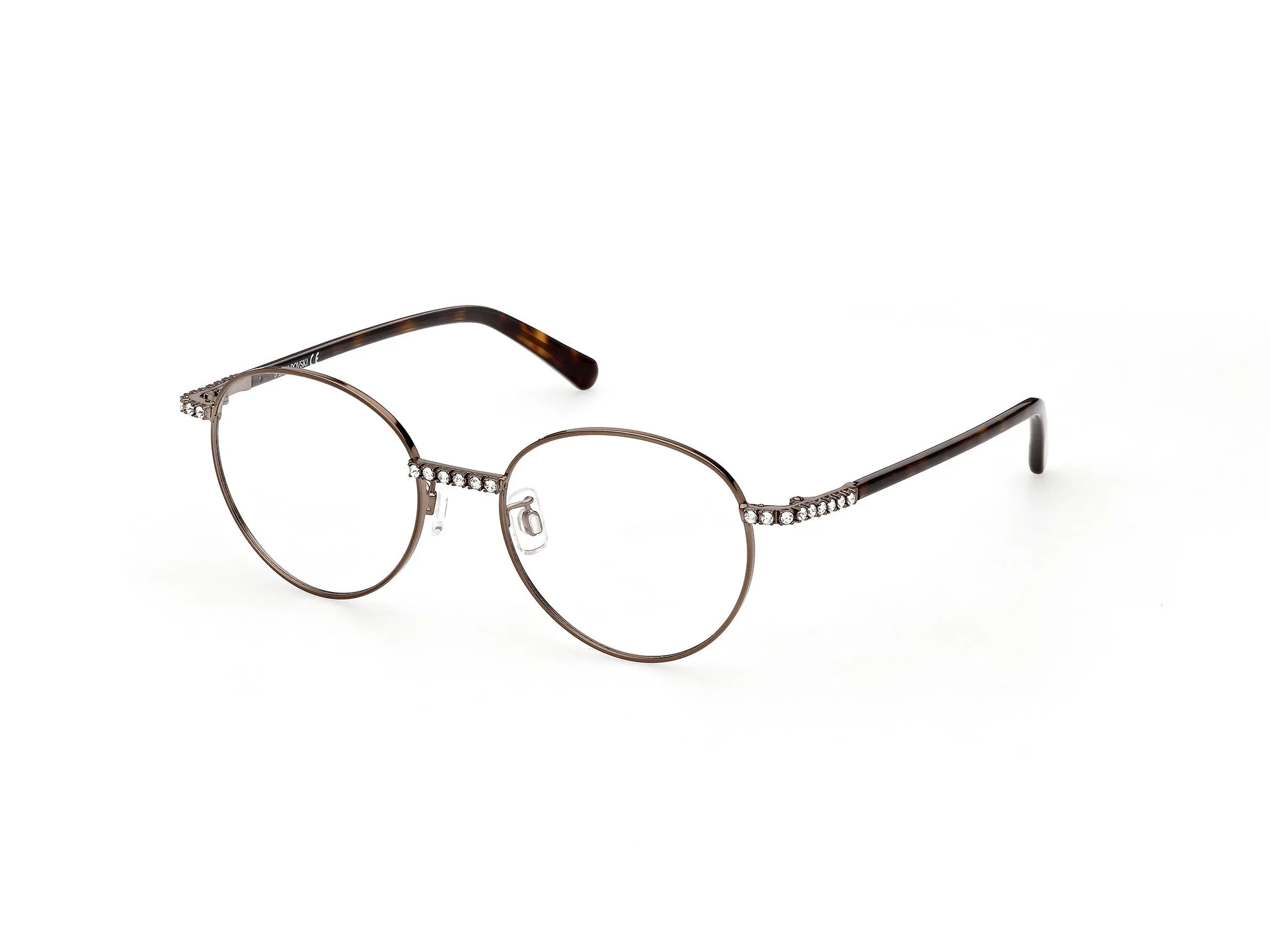 Swarovski SK5424-H 048 Montature da vista outlet Metallo Marrone Scuro Rotonda Normale
