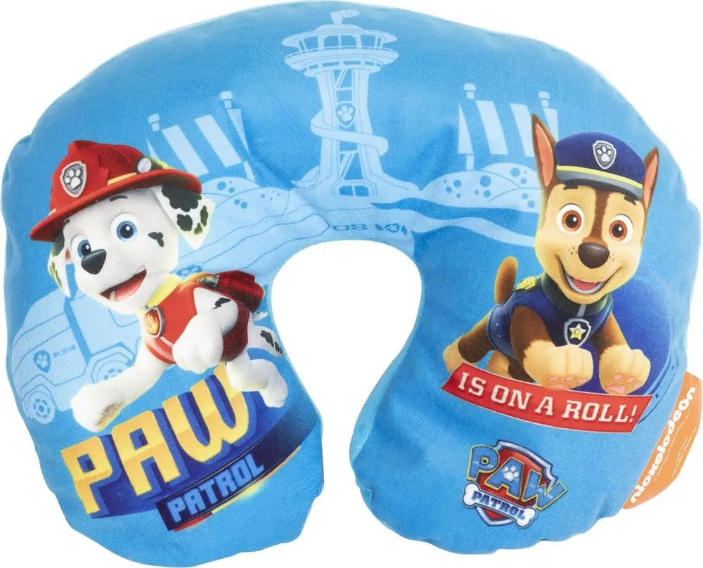 Tataway Cuscino da Viaggio per Bambini con Supporto per Collo per Auto, Aereo e Passeggino (Paw Patrol Boy)