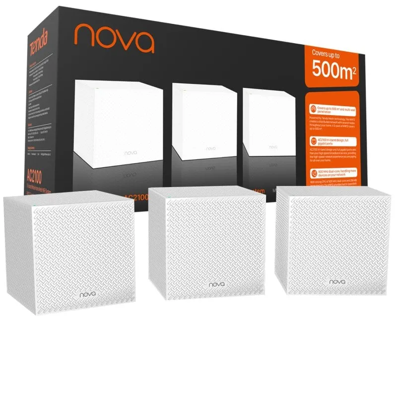 Tenda MW12 Confezione da 3 sistemi WiFi Mesh Tri-Band AC2100