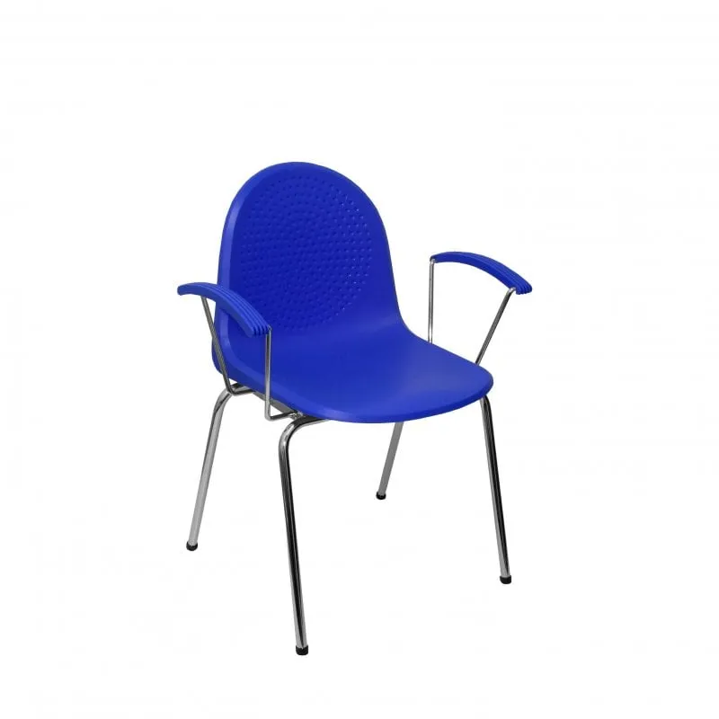 Piqueras y Crespo Ves Confezione da 4 Sedie in Plastica Blu