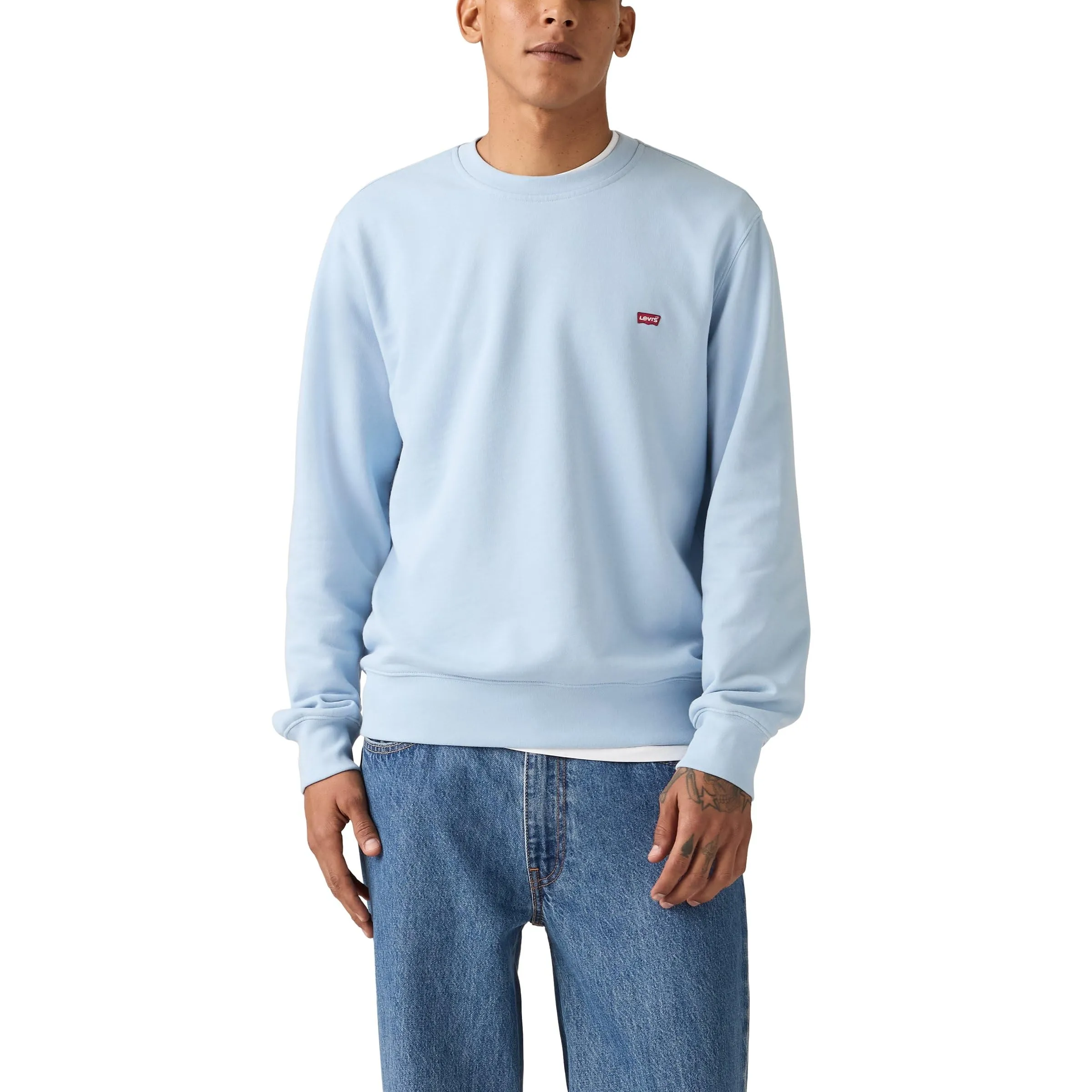 Levi's Felpa da Uomo The Original HM Crew, Blu Chambray, S