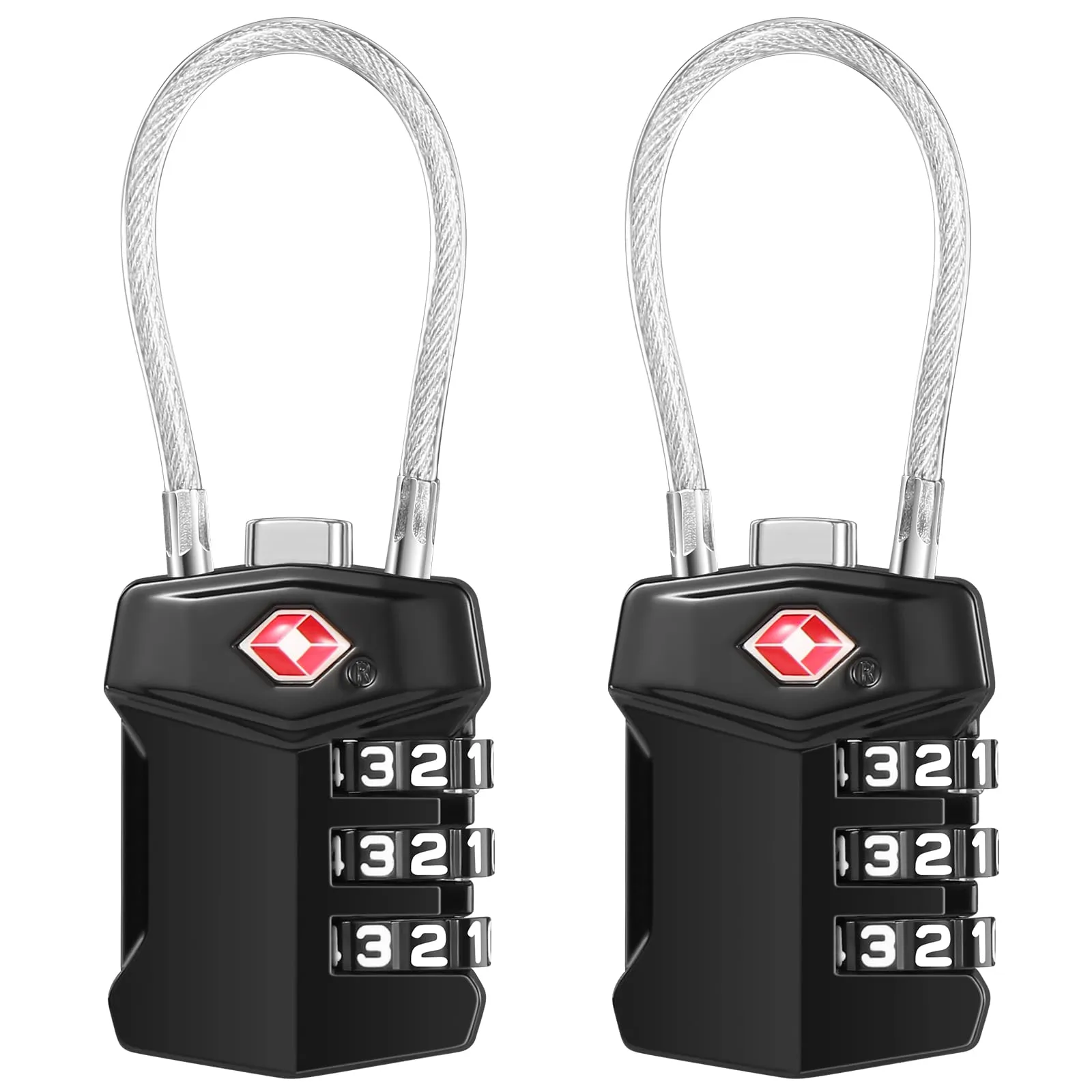 Blendura Lucchetto Valigia TSA 2 Pezzi, Combinazione Viaggio 3 Cifre