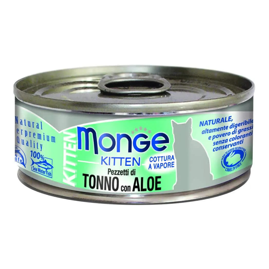 Monge Natural Quality Gatto Monge Jelly Pezzetti Tonno Bonito/Aloe Kitten 80 g
