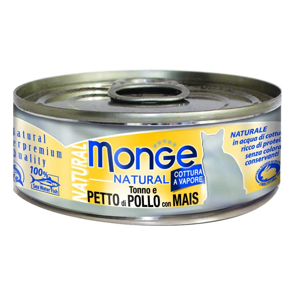 Monge Natural Gatto Petto di Pollo con Mais 80 g