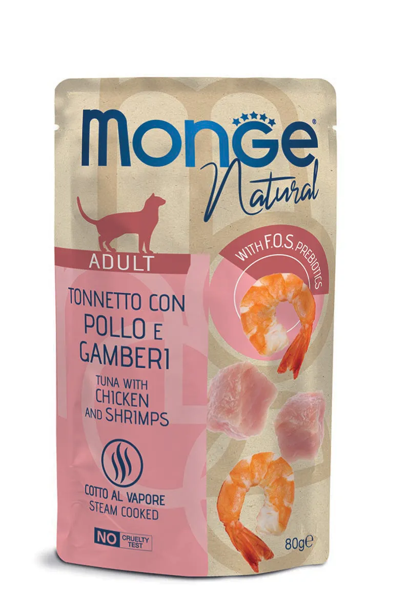 Monge natural tonno/pollo/gamberetti 80 g