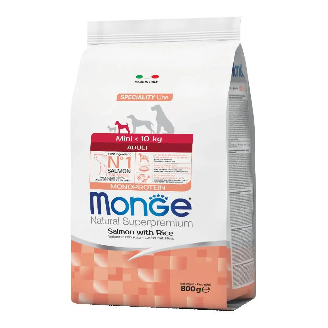 Monge mini adult salmone & riso 800 g
