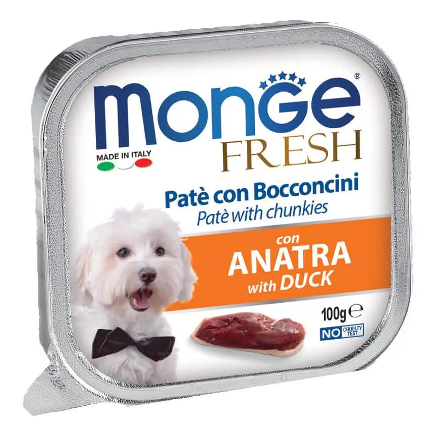 Monge dog fresh anatra pate e bocconcini vaschetta 100 g