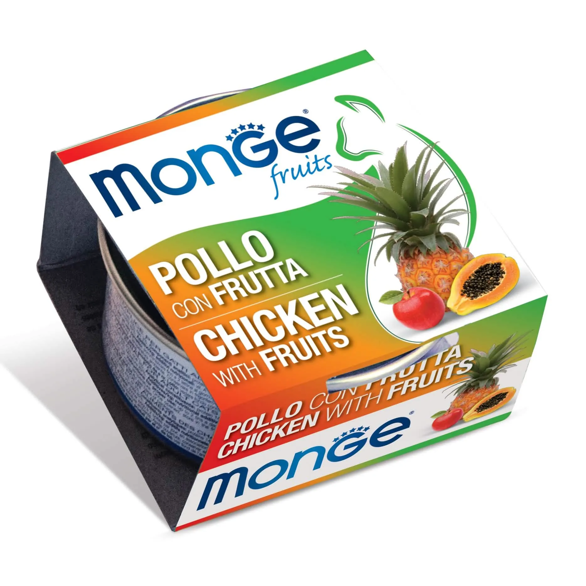 Monge Fruits Pollo con Frutta 80 g - Nutriente e Gustoso per Gatti
