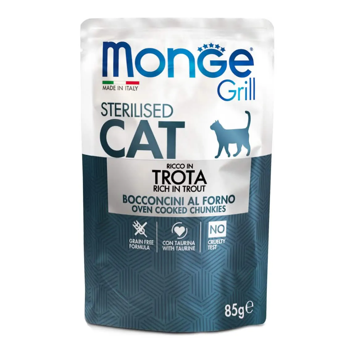 Monge Grill Sterilizzato Trota 85 g - Bocconcini per Gatti