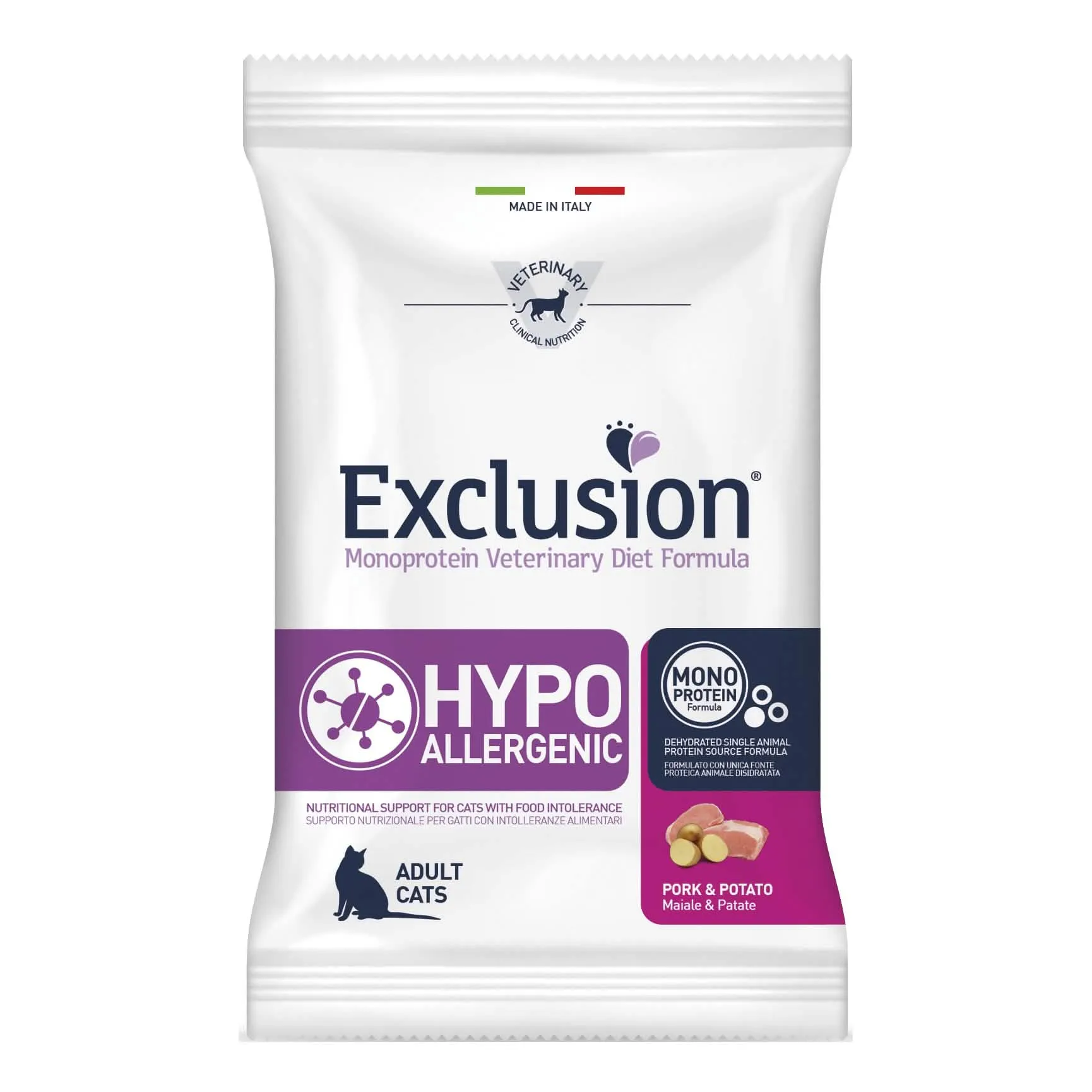 Exclusion monoprotein veterinary diet formula hypoallergenic pork & potato 1,5 kg