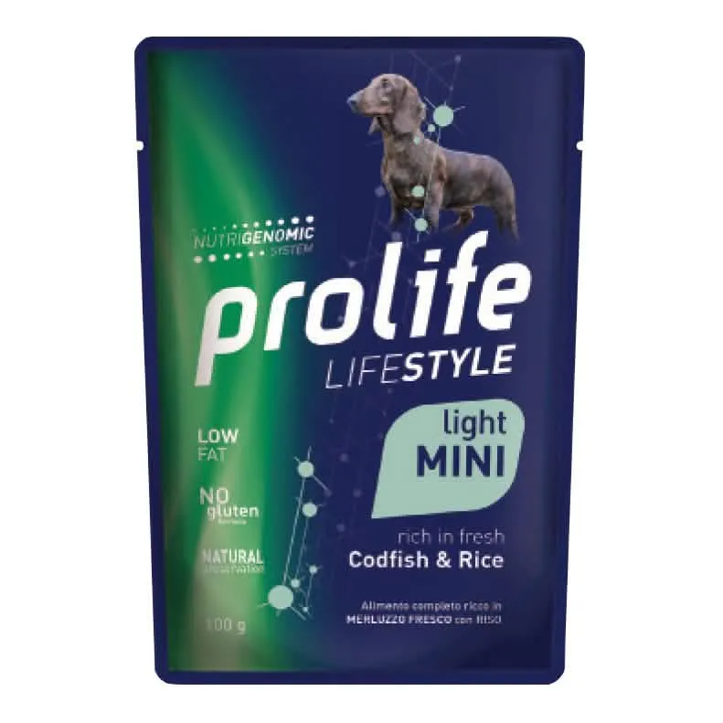 Prolife dog lifestyle adult light codfish & rice mini 100 g
