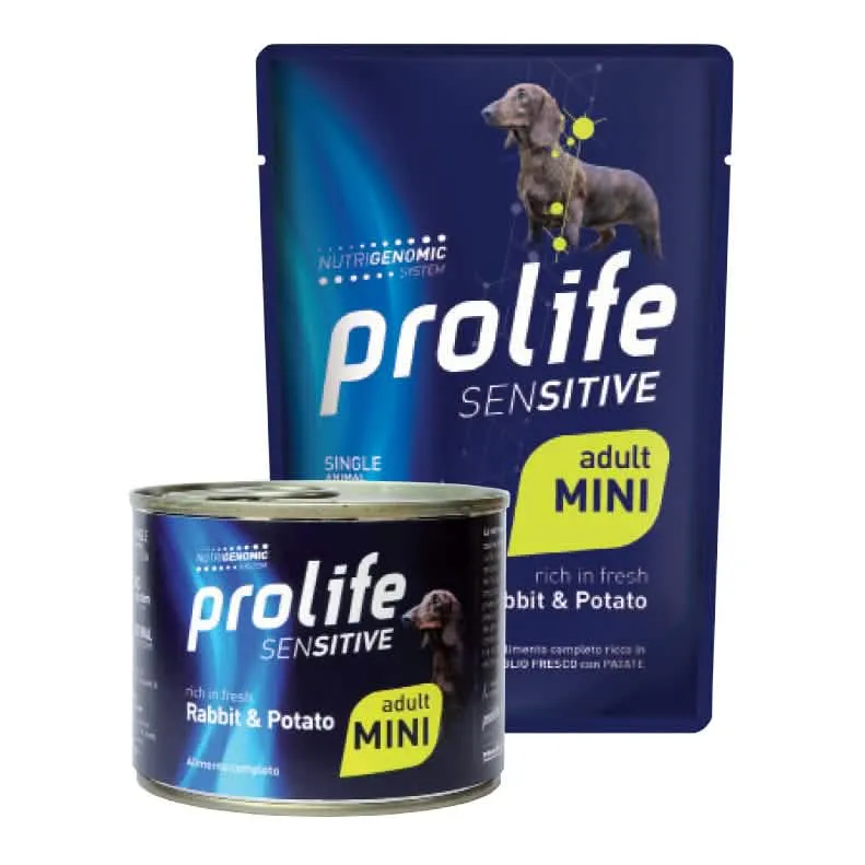 Prolife dog sensitive adult rabbit & potato mini 100 g