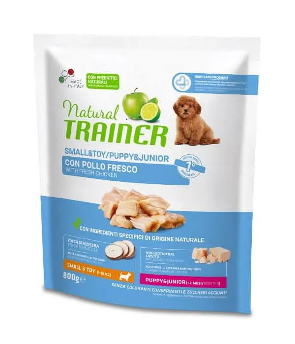Natural trainer dog small & toy puppy & junior chicken 800 g