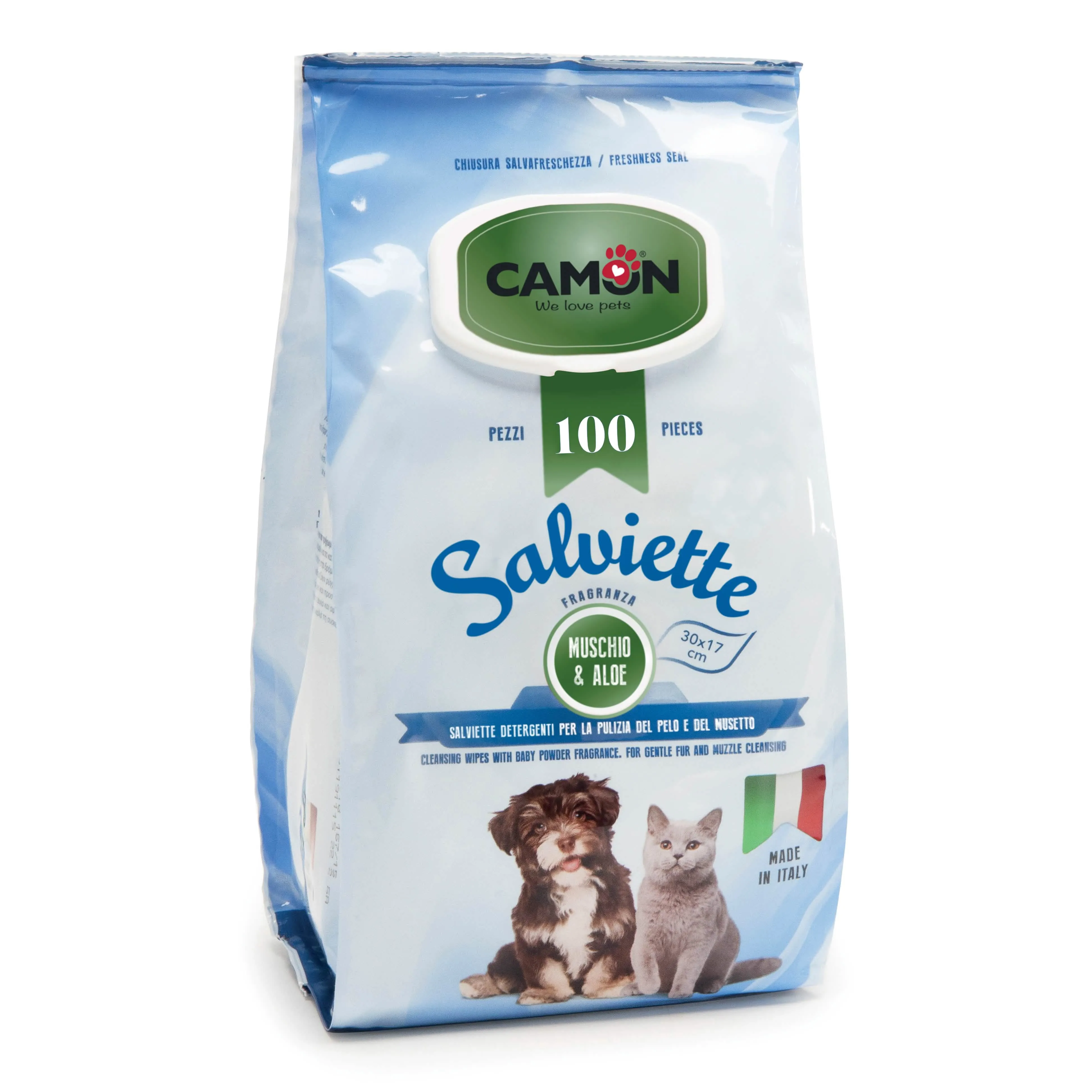 Salviette Muschio & Aloe - 80 Pezzi per Animali Domestici