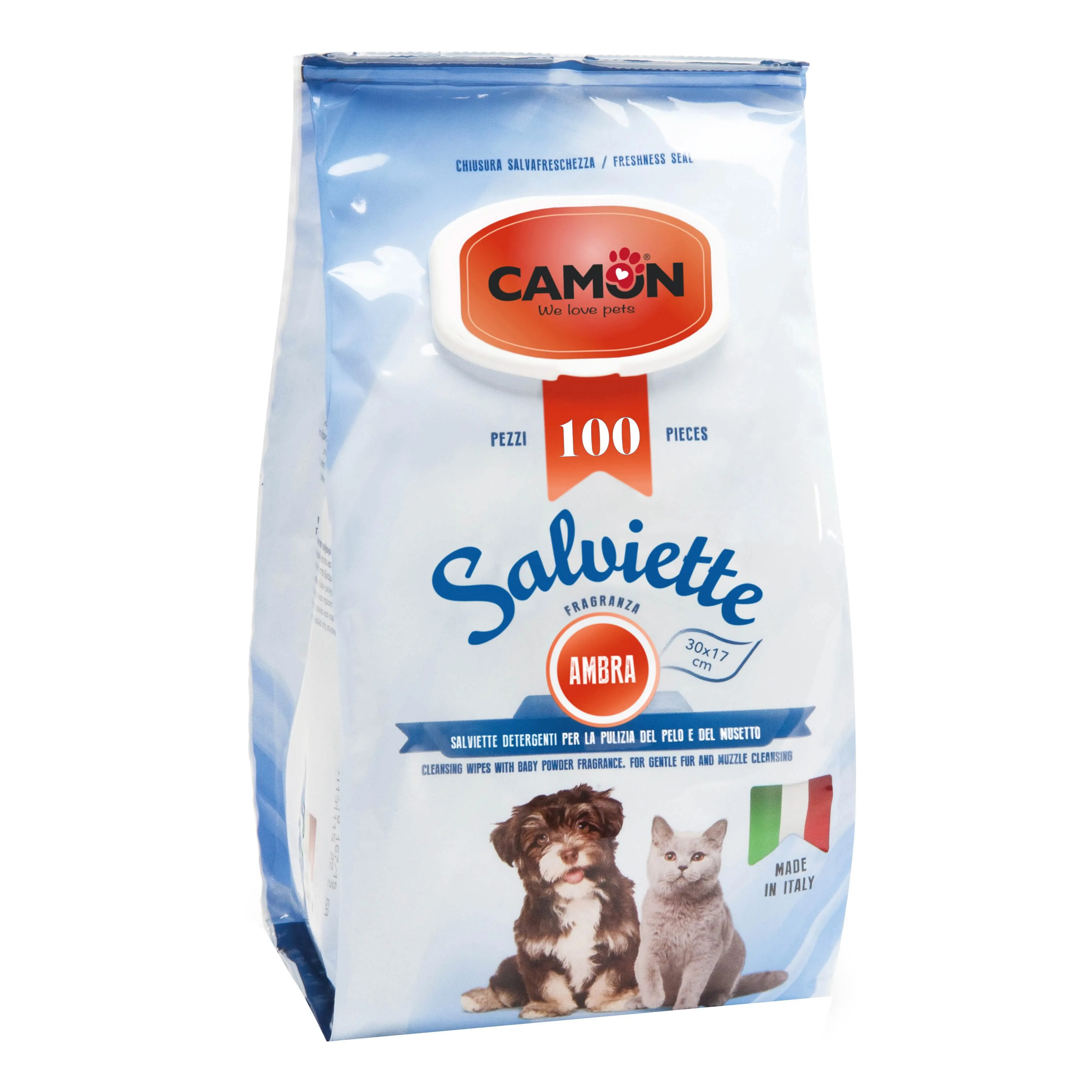 Salviette AMBRA per Animali - 80 Pezzi