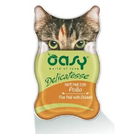 Oasy wet cat delicatesse pate' con pollo 85 g