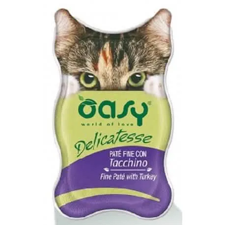 Oasy wet cat delicatesse pate' con tacchino 85 g