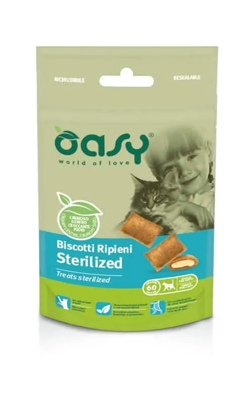 Oasy snack cat biscotti ripieni sterilized 60 g