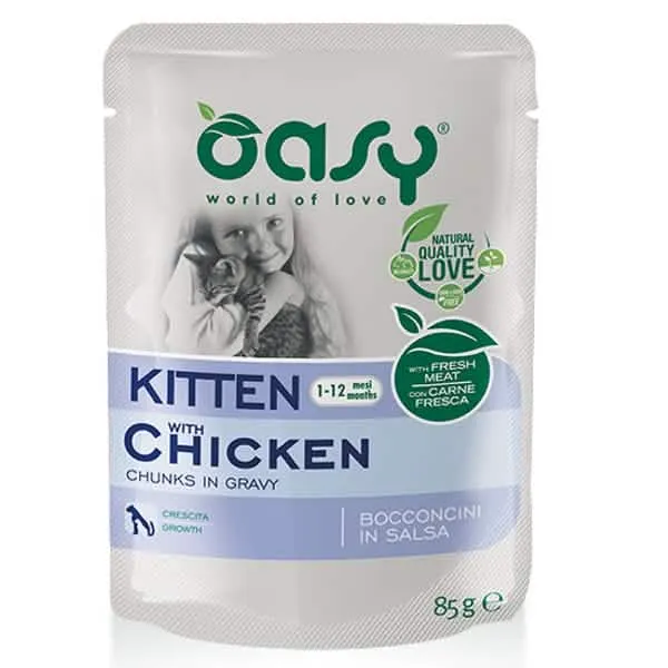 Oasy wet cat bocconcini kitten chicken 85 g