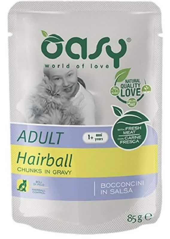 Oasy wet cat bocconcini adult hairball 85 g