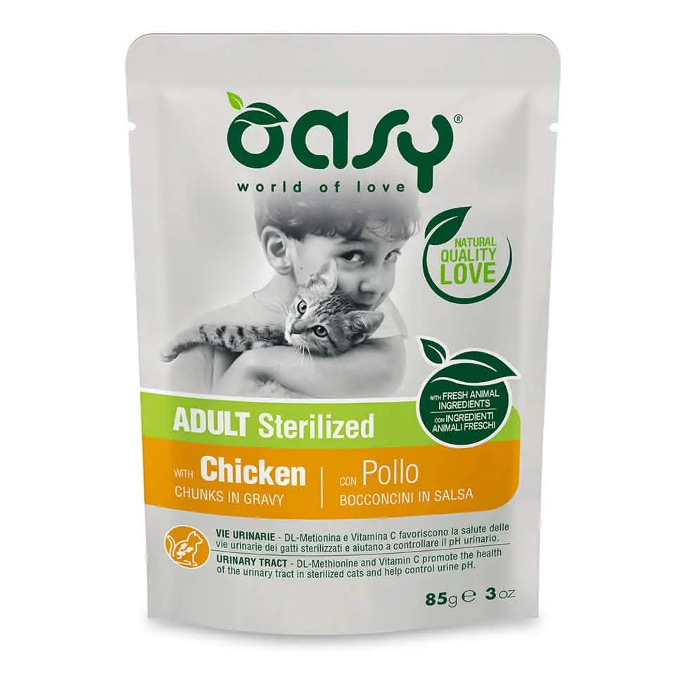 Oasy wet cat bocconcini adult sterilized chicken 85 g
