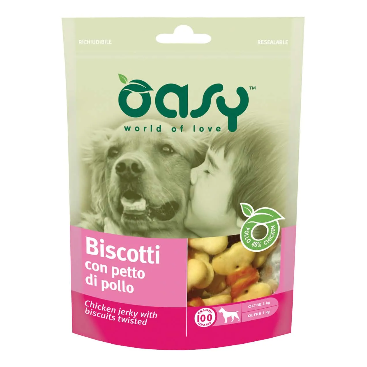 Oasy snack biscotti con petto di pollo 100 g