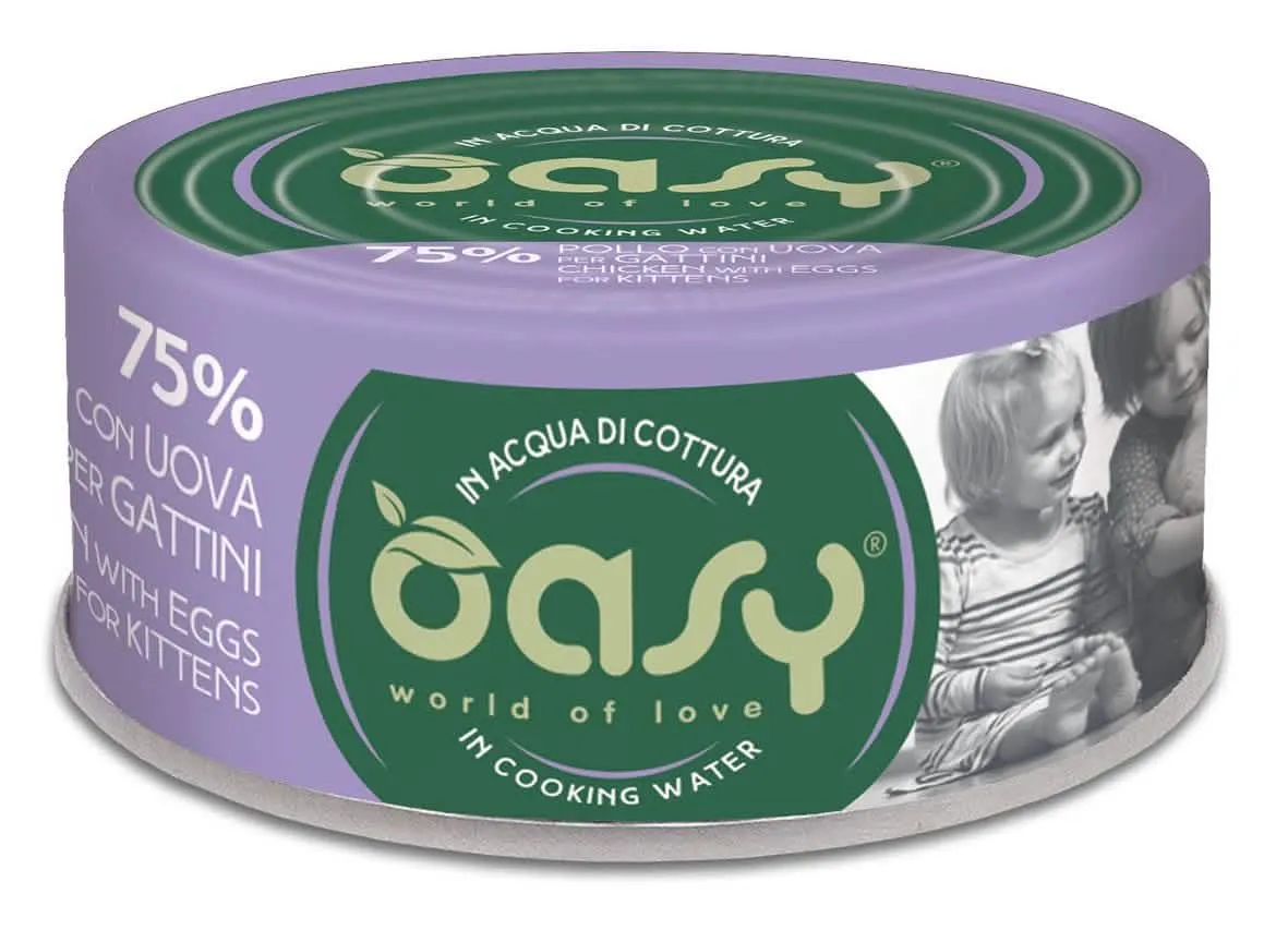 Oasy wet cat more love pollo con uova per gattini 70 g