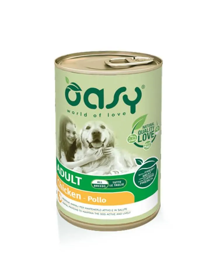 Oasy wet dog lifestage adult pollo lattina 400 g