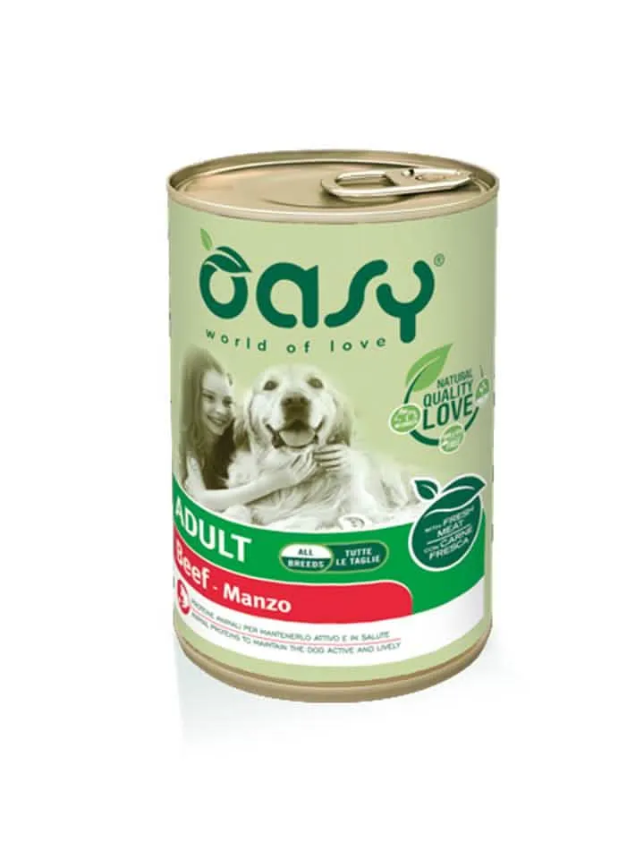 Oasy wet dog lifestage adult manzo lattina 400 g