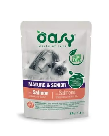 Oasy wet cat bocconcini mature & senior salmon 85 g
