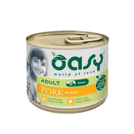 Oasy wet dog one adult mini maiale 200 g