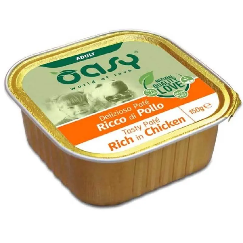 Oasy wet dog delizioso pate' pollo 150 g