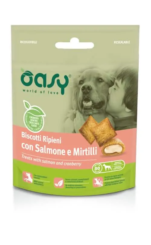 Oasy snack dog biscotti ripieni con agnello e mela 80 g