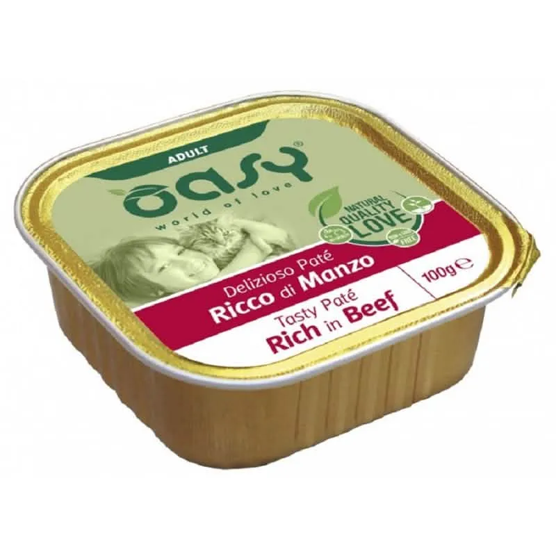 Oasy wet cat delizioso pate' manzo 100 g