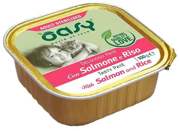 Oasy wet cat delizioso pate' adult sterilized salmone 100 g