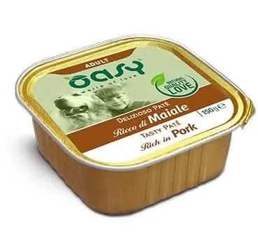 Oasy wet dog delizioso pate' adult maiale 150 g