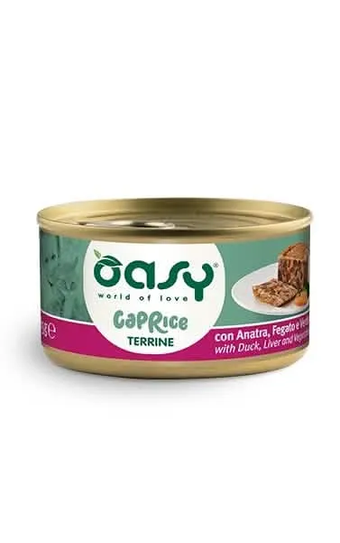 Oasy wet cat caprice terrina con anatra e verdure lattina 85 g