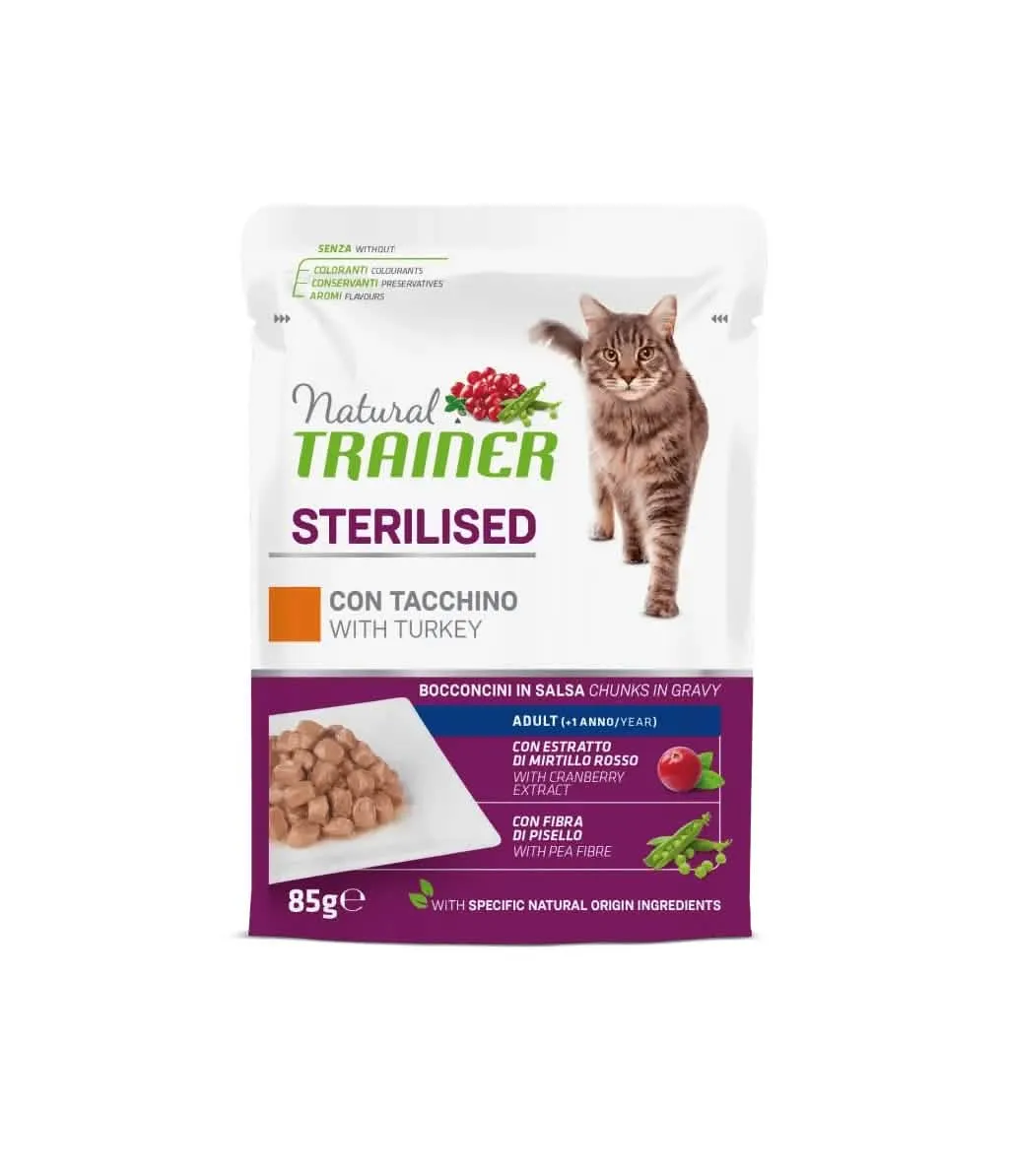 Natural trainer cat sterilised with turkey 85 g