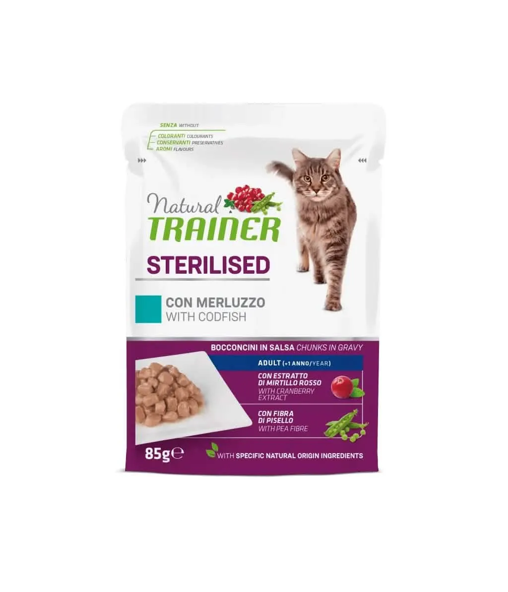 Natural trainer cat sterilised with codfish 85 g
